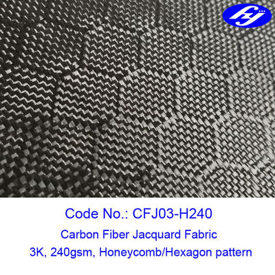 Honeycomb / Hexagon Pattern 3K Carbon Fiber Jacquard Fabric for composite parts