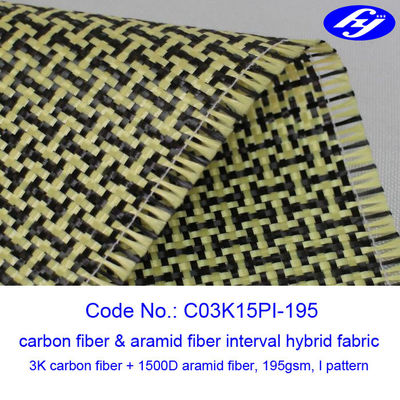 200GSM Plain il tessuto del Kevlar della fibra del carbonio del modello 1500D 3K del tessuto I di Aramid del carbonio